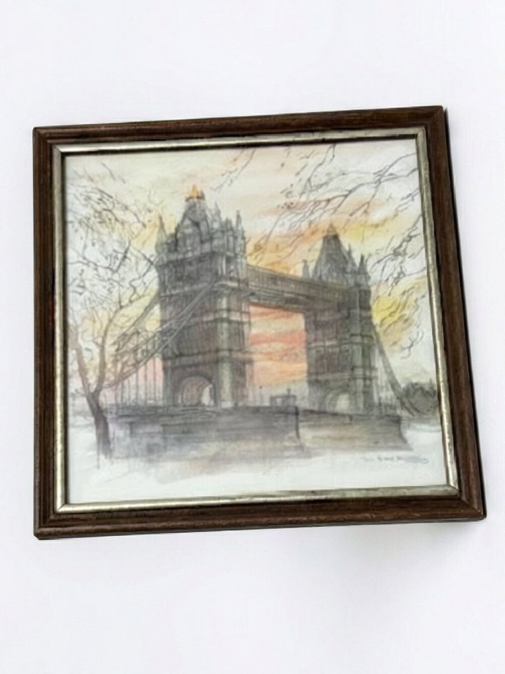 Vintage Mads Stage Pencil-Signed Print: London Tower Bridge 7x7